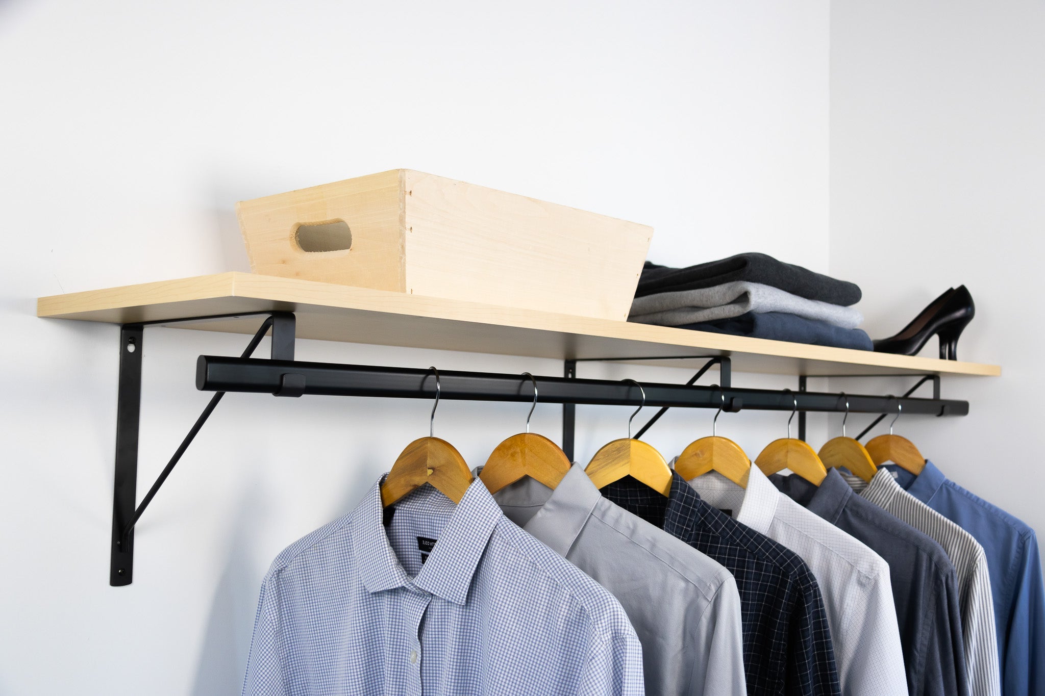 Custom Shelf with Rod and Bracket Kit (44" - 72")