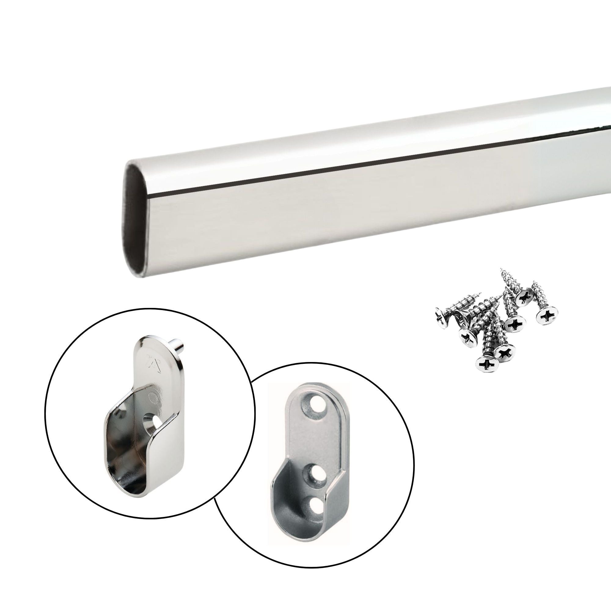 Oval Closet Rod - CUSTOM CUT to size