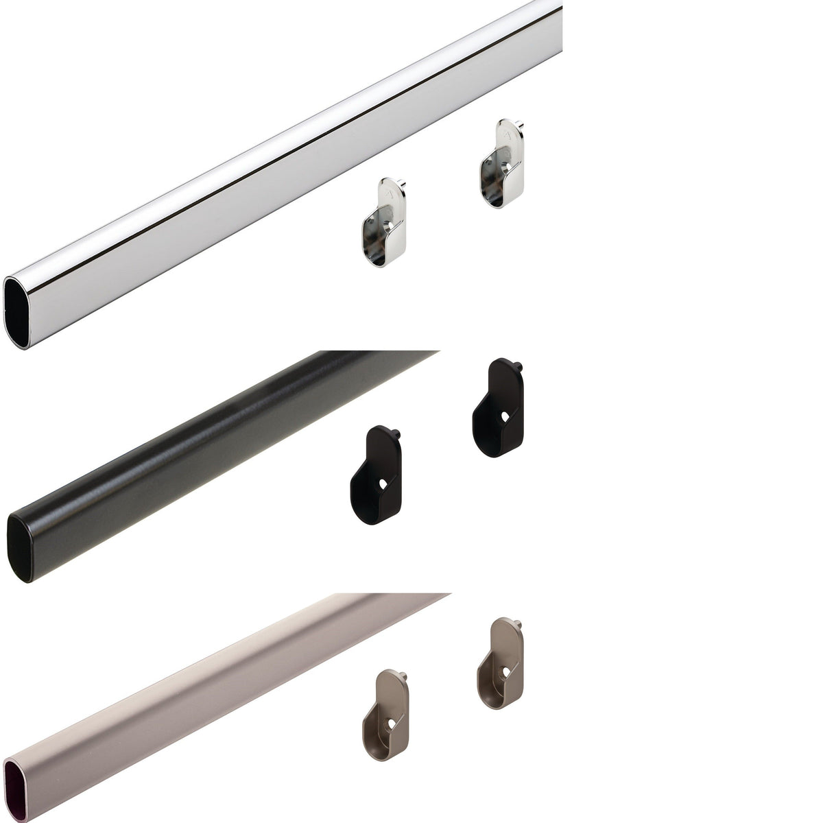 Oval Closet Rod - CUSTOM CUT to size